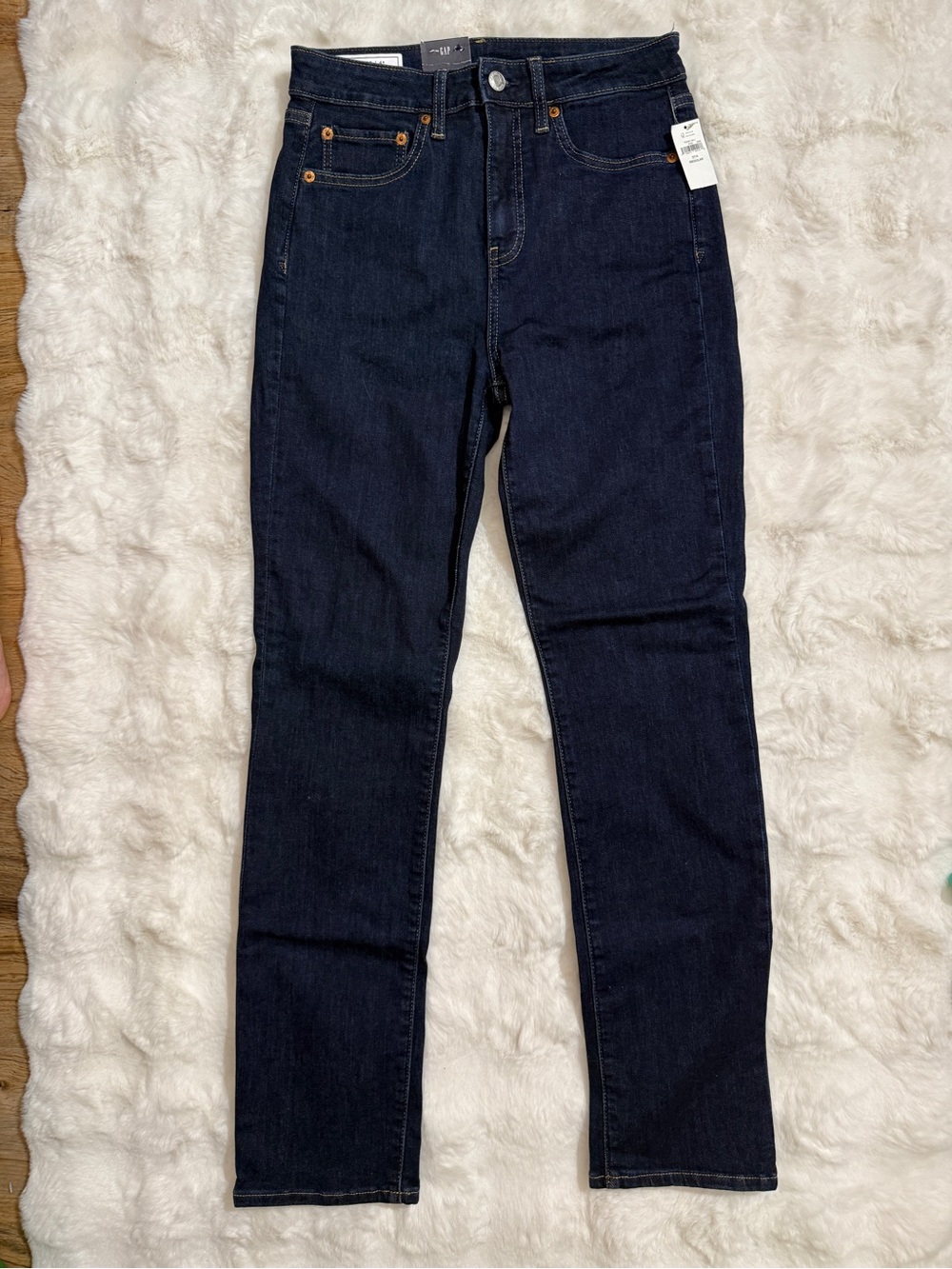 Gap High Rise Classic Straight Stretch Jeans Dark Wash 27/4 NWT